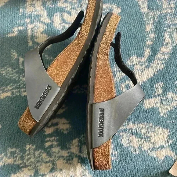 Birkenstock thong, silver buckle sandals, 37 - Picture 5 of 7